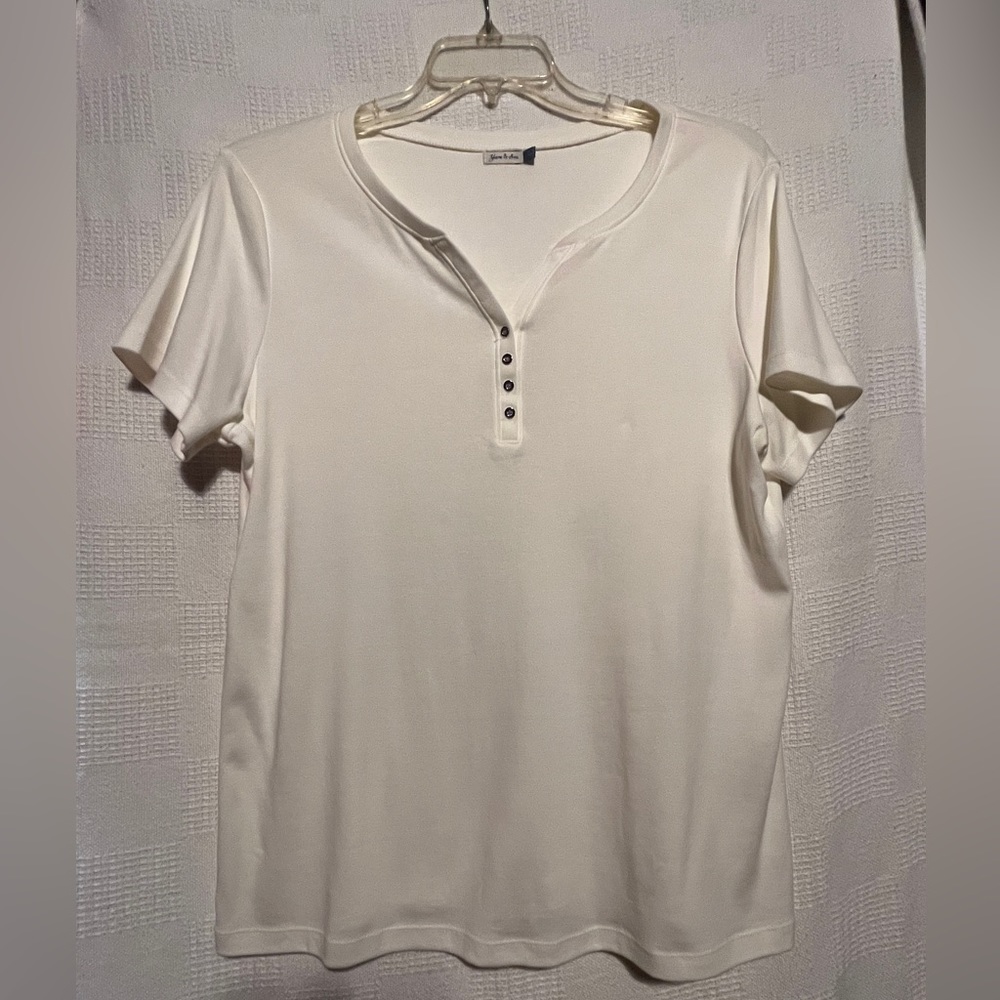 Yarn & Sea Henley. White. Size L